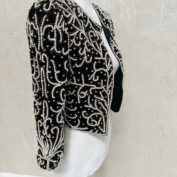 Scala Black Pearl Encrusted Evening Jacket - Picture 2 of 7